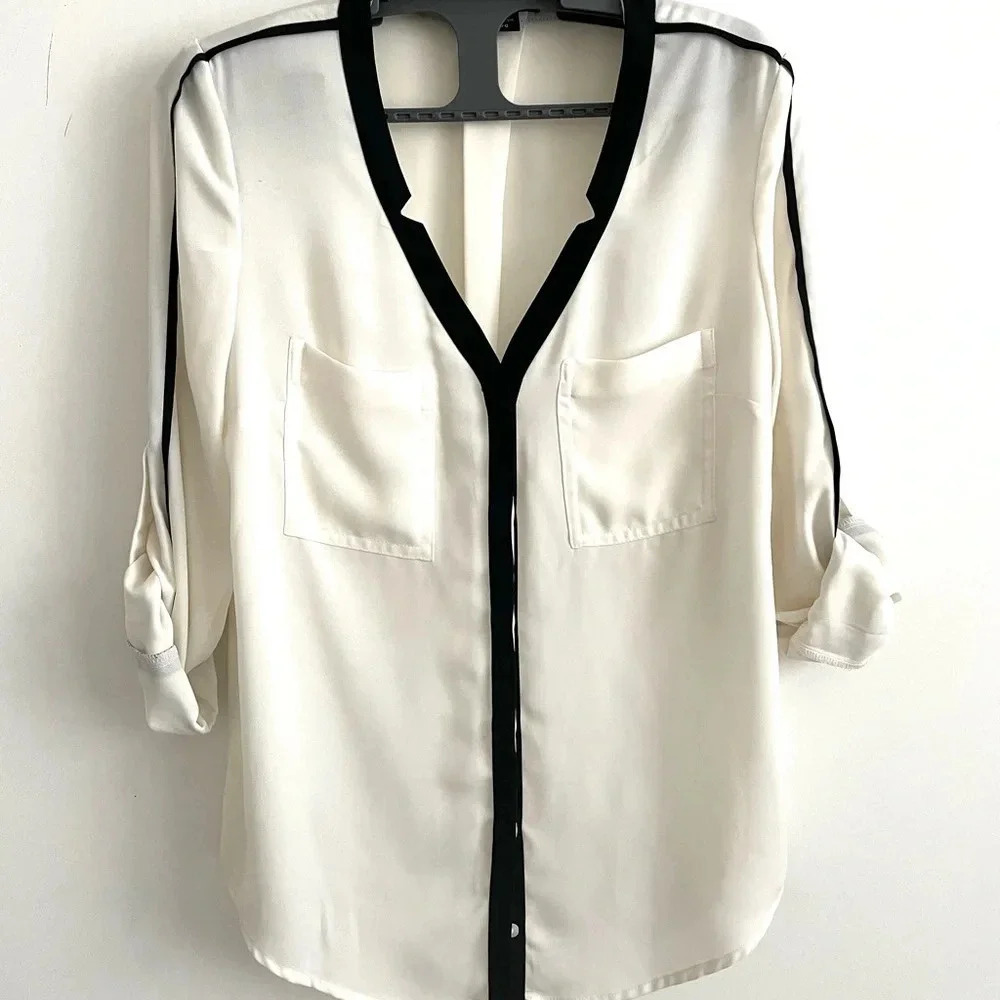 Metaphore Shirt Women’s button up ivory Size S office career office workwear